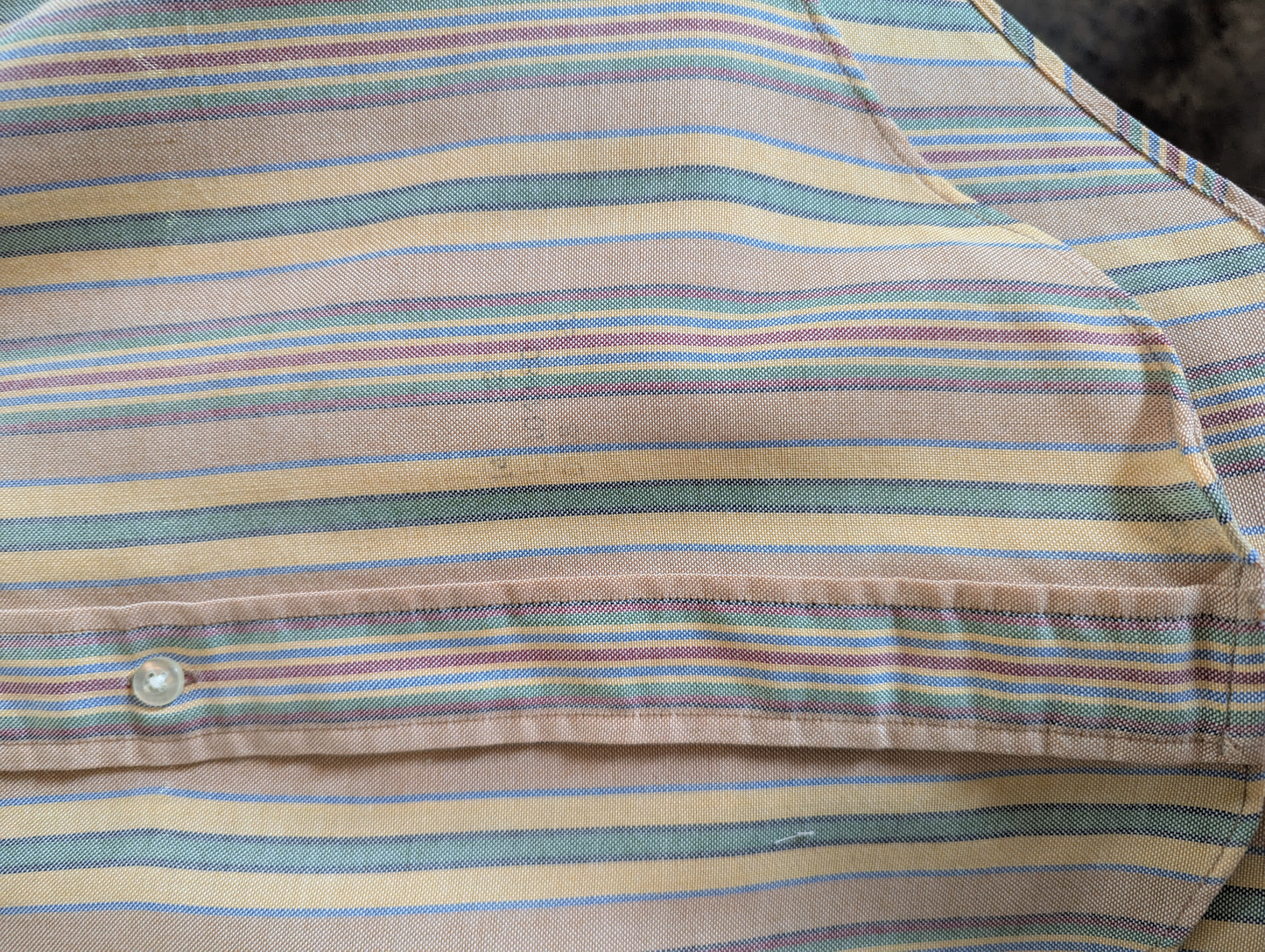 Vintage Sandstone Striped Cotton Shirt