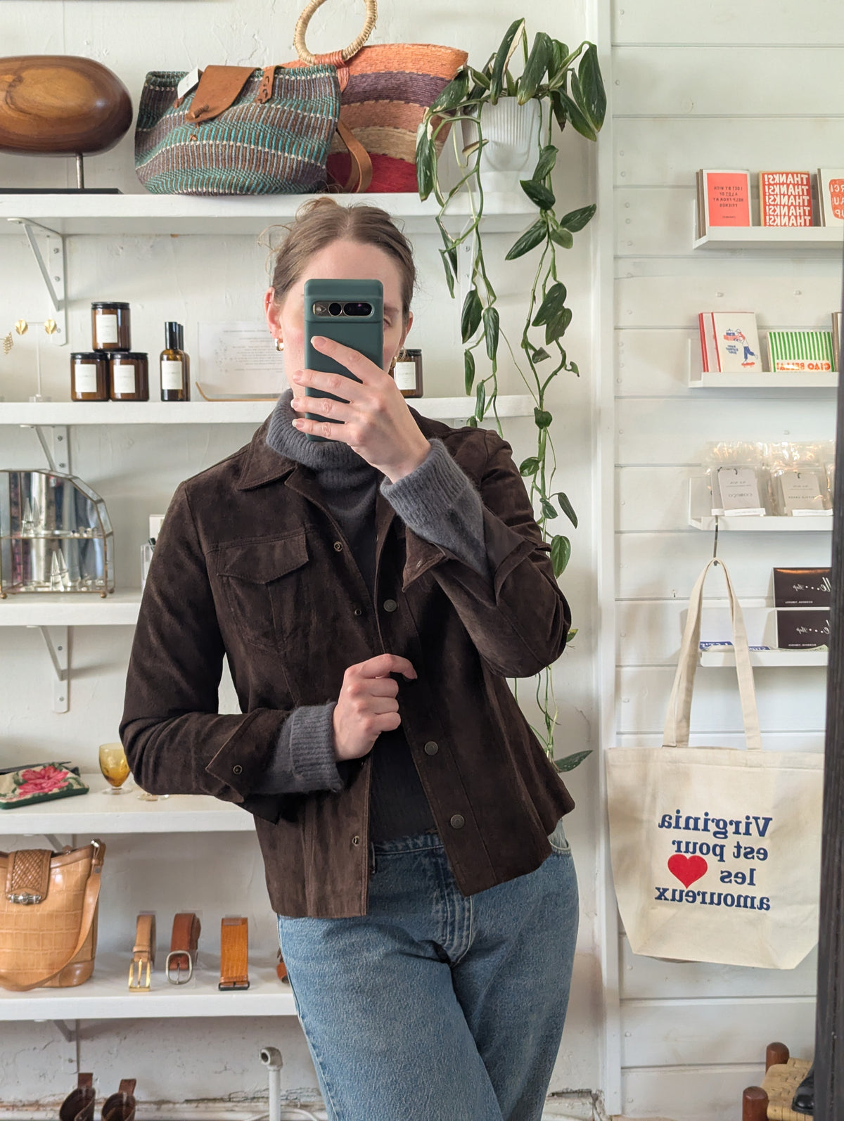 Vintage Coffee Suede Jacket