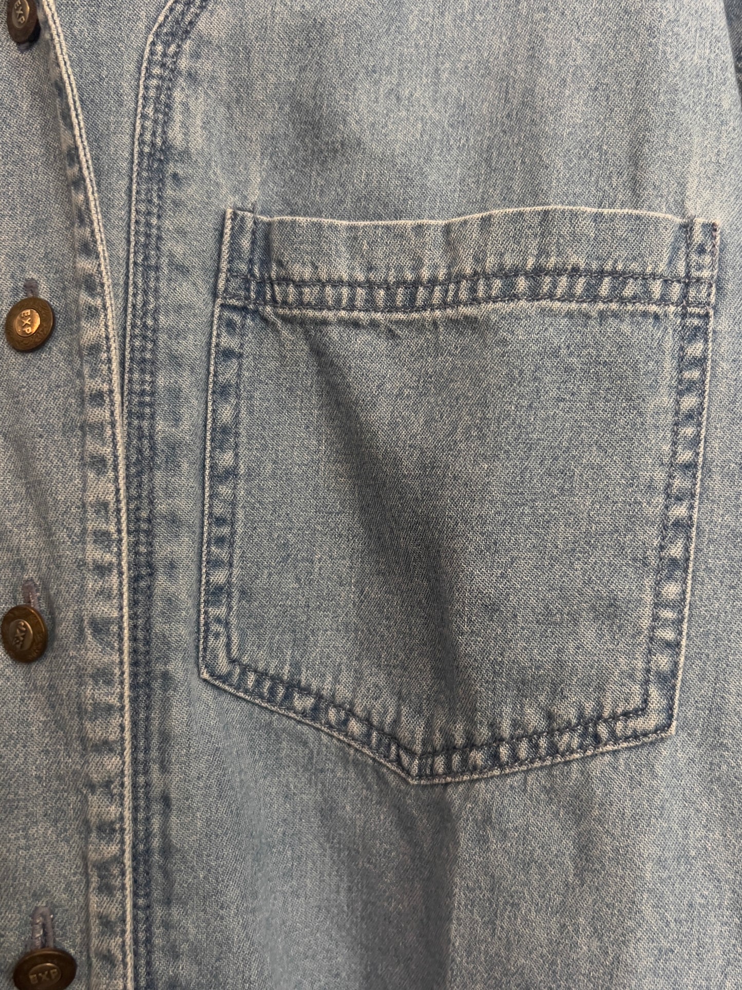 Vintage Cotton Denim Front -Closure Top