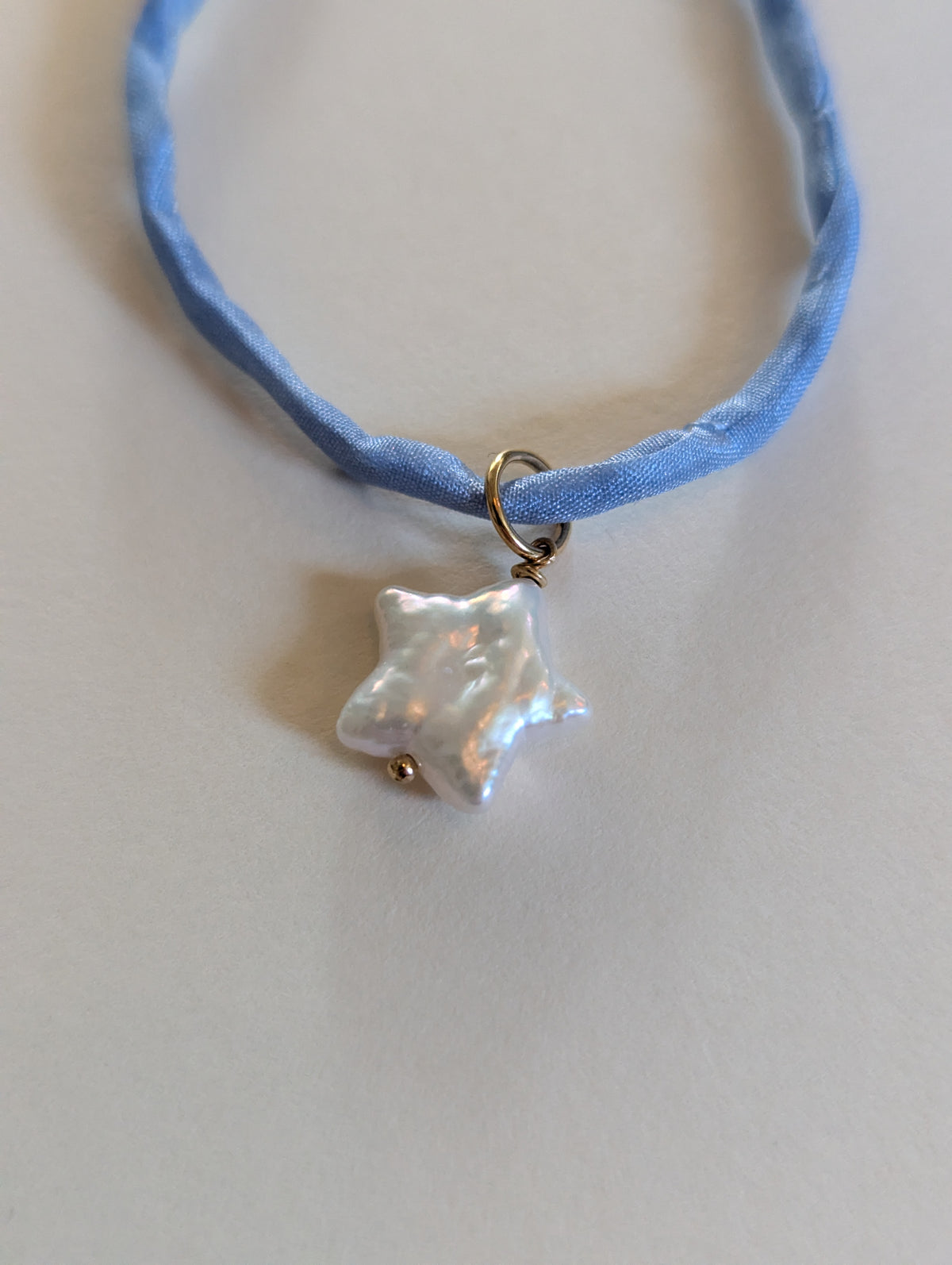 Pearl Star and Silk Necklace by giantlion