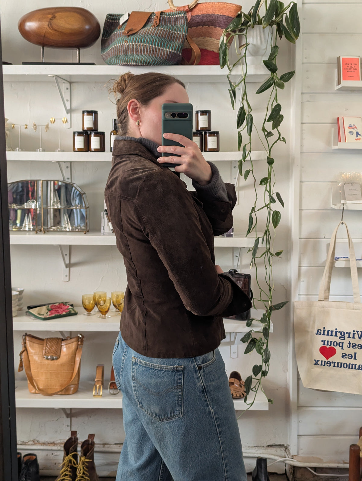Vintage Coffee Suede Jacket