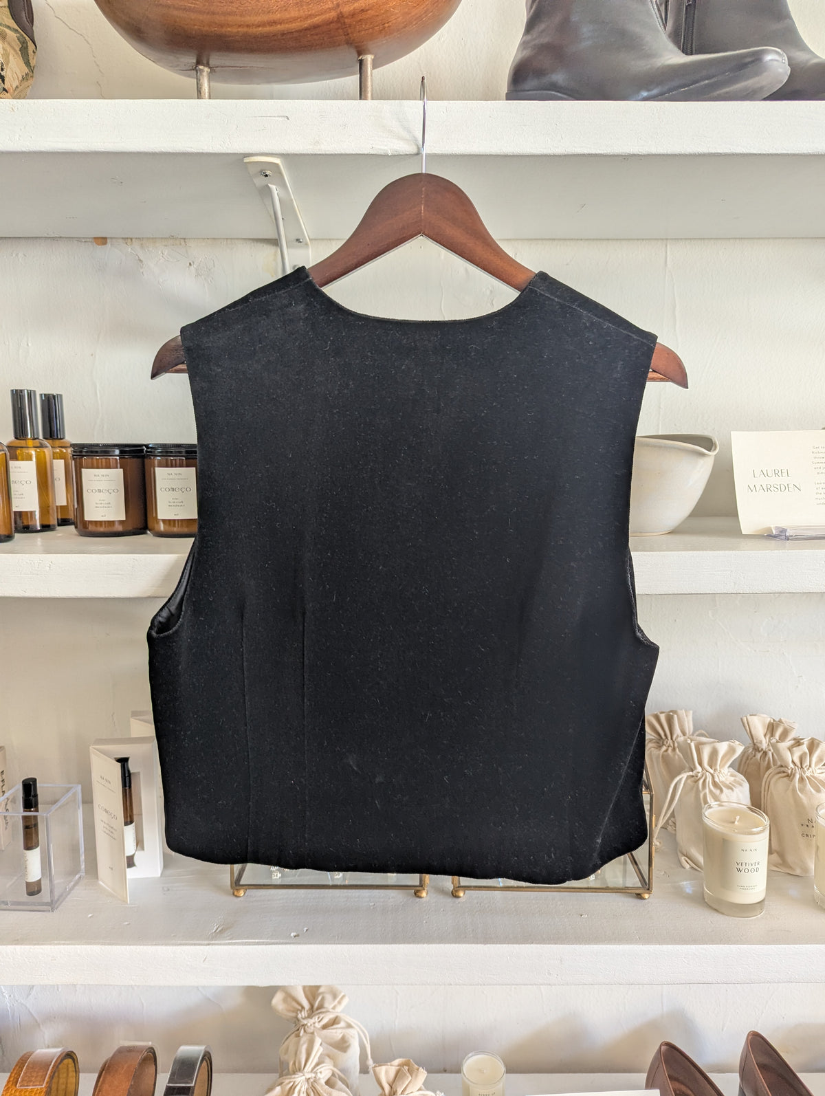 Vintage Obsidian Velvet Vest