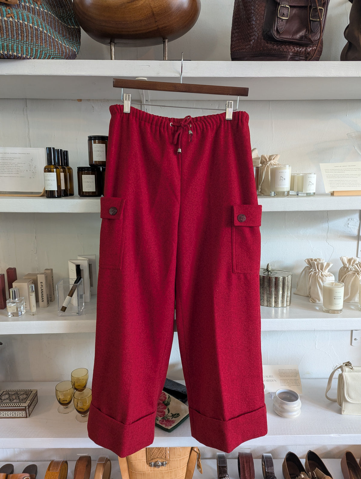 Vintage Ruby Felt Utility Drawstring Casual Pants