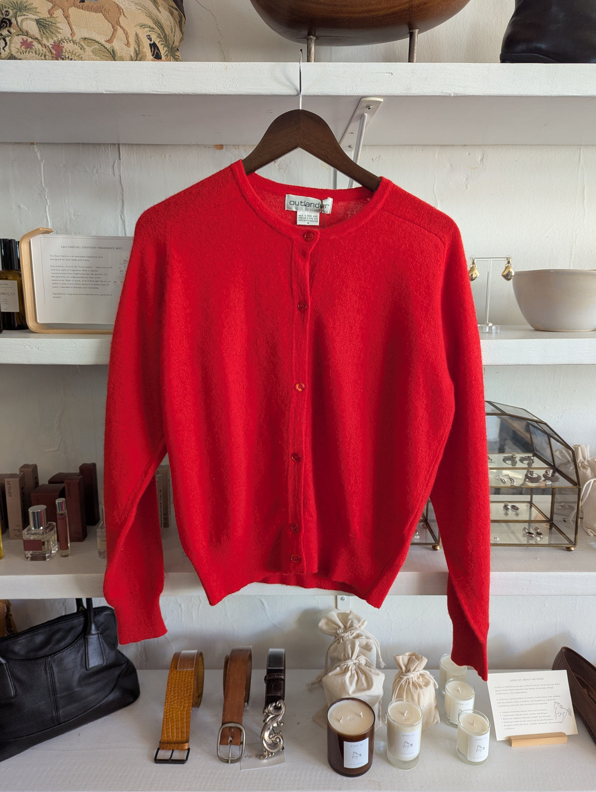 Vintage Scarlet Lambswool Cardigan