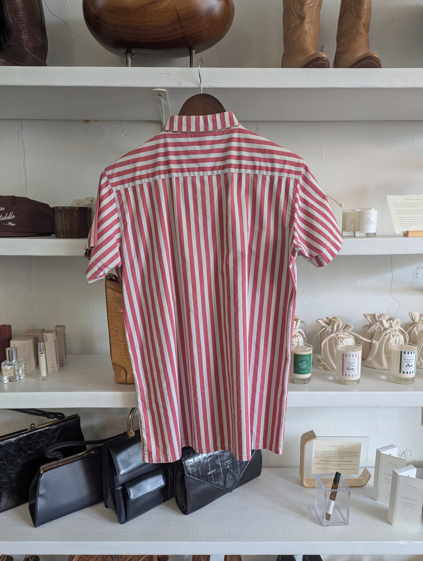 Vintage Watermelon Striped Button Down
