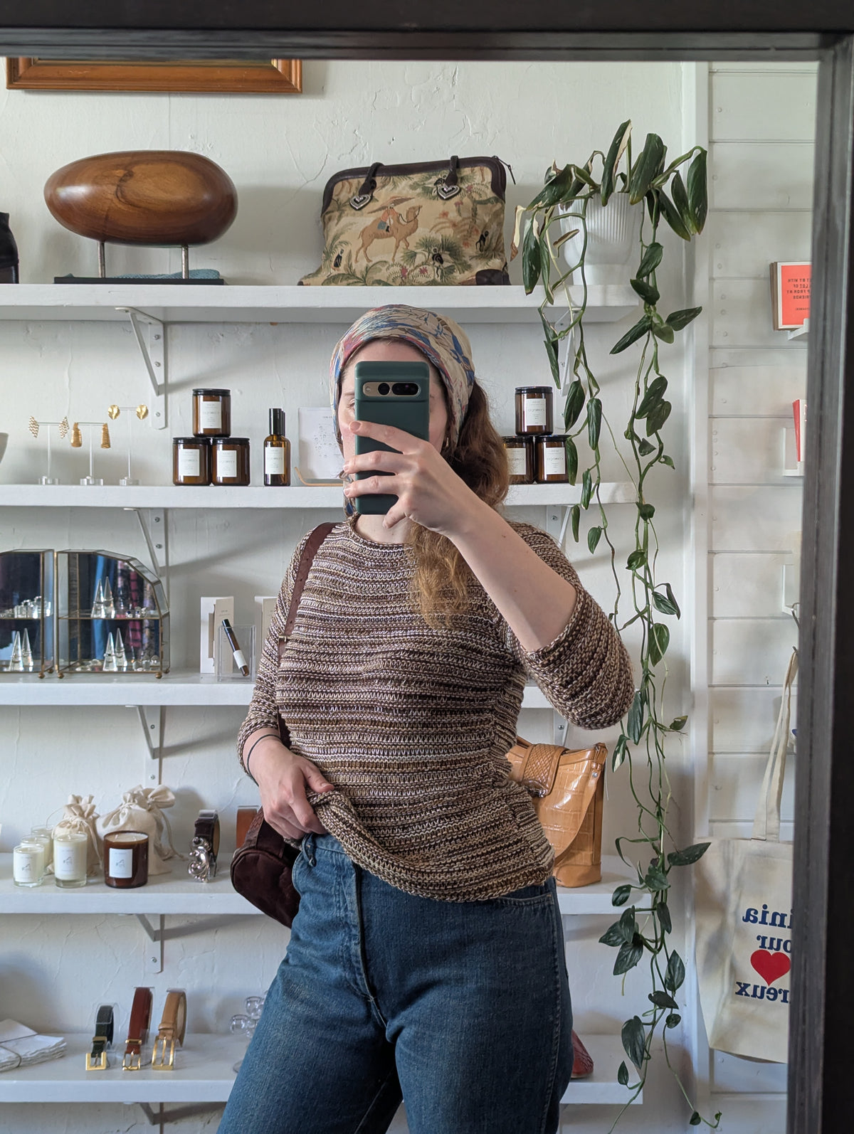 Vintage Relaxed Sandstone Knit Sweater Top
