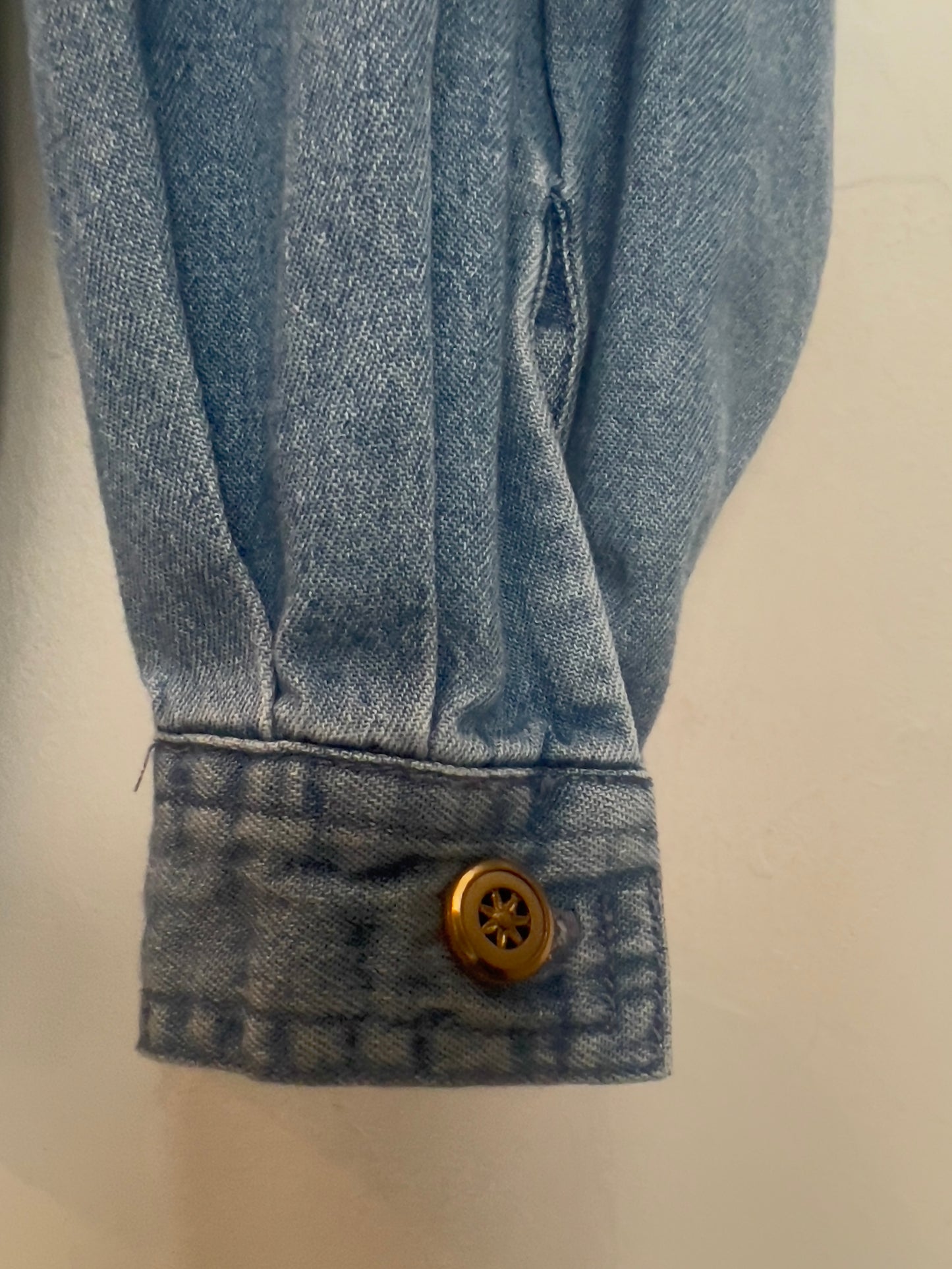 Vintage Cotton Denim Front -Closure Top
