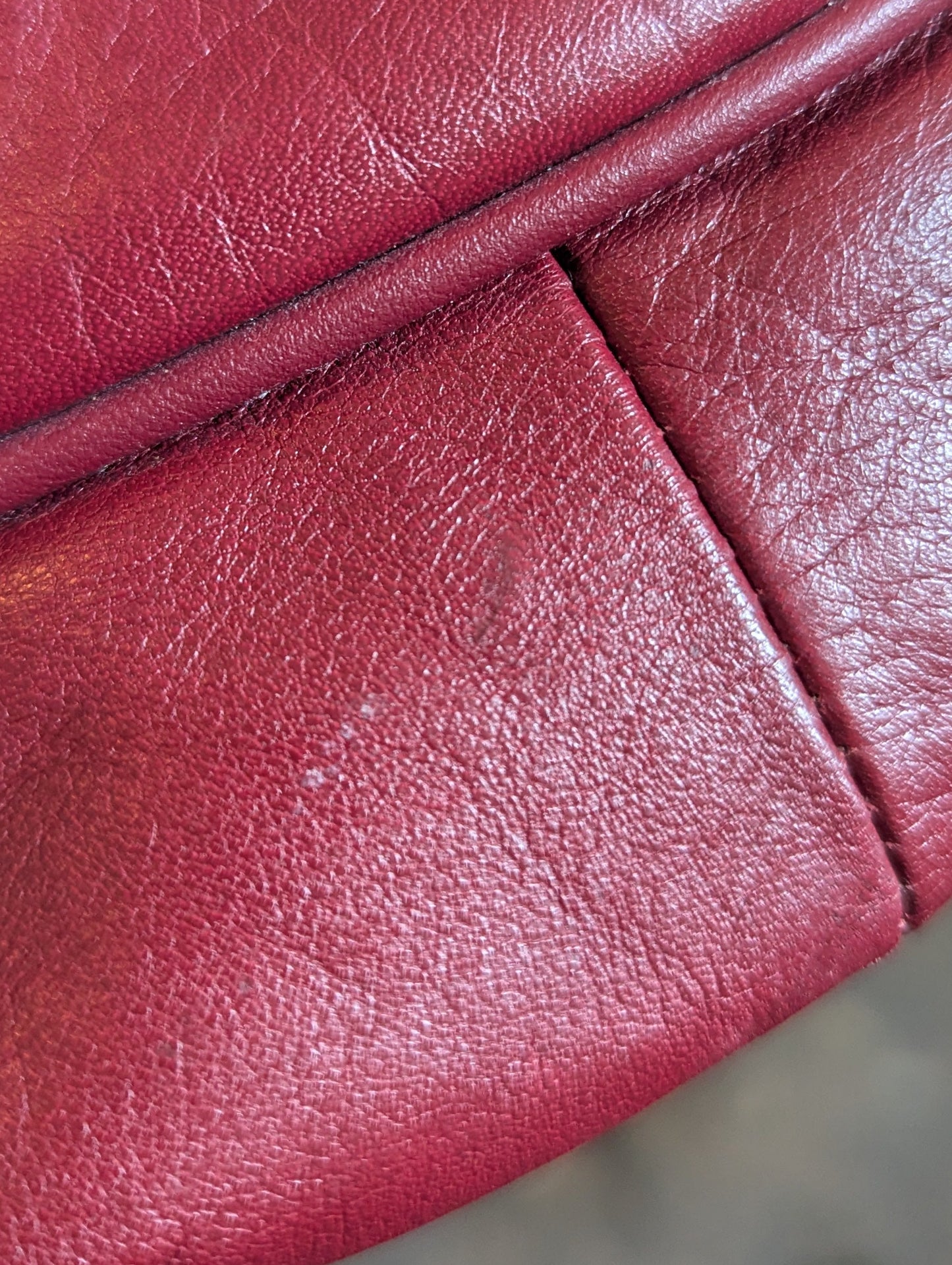 Vintage Garnet Leather Crossbody Bag
