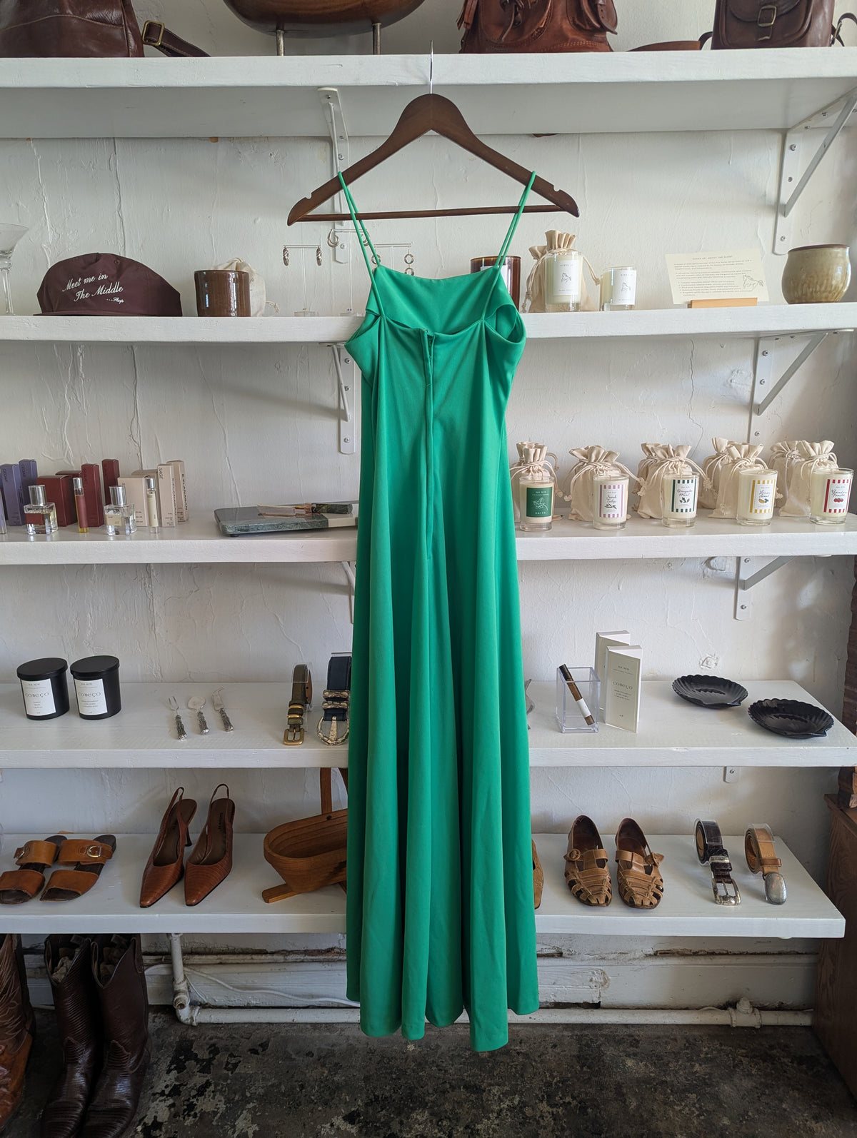 Vintage Sleeveless Jade Maxi Dress