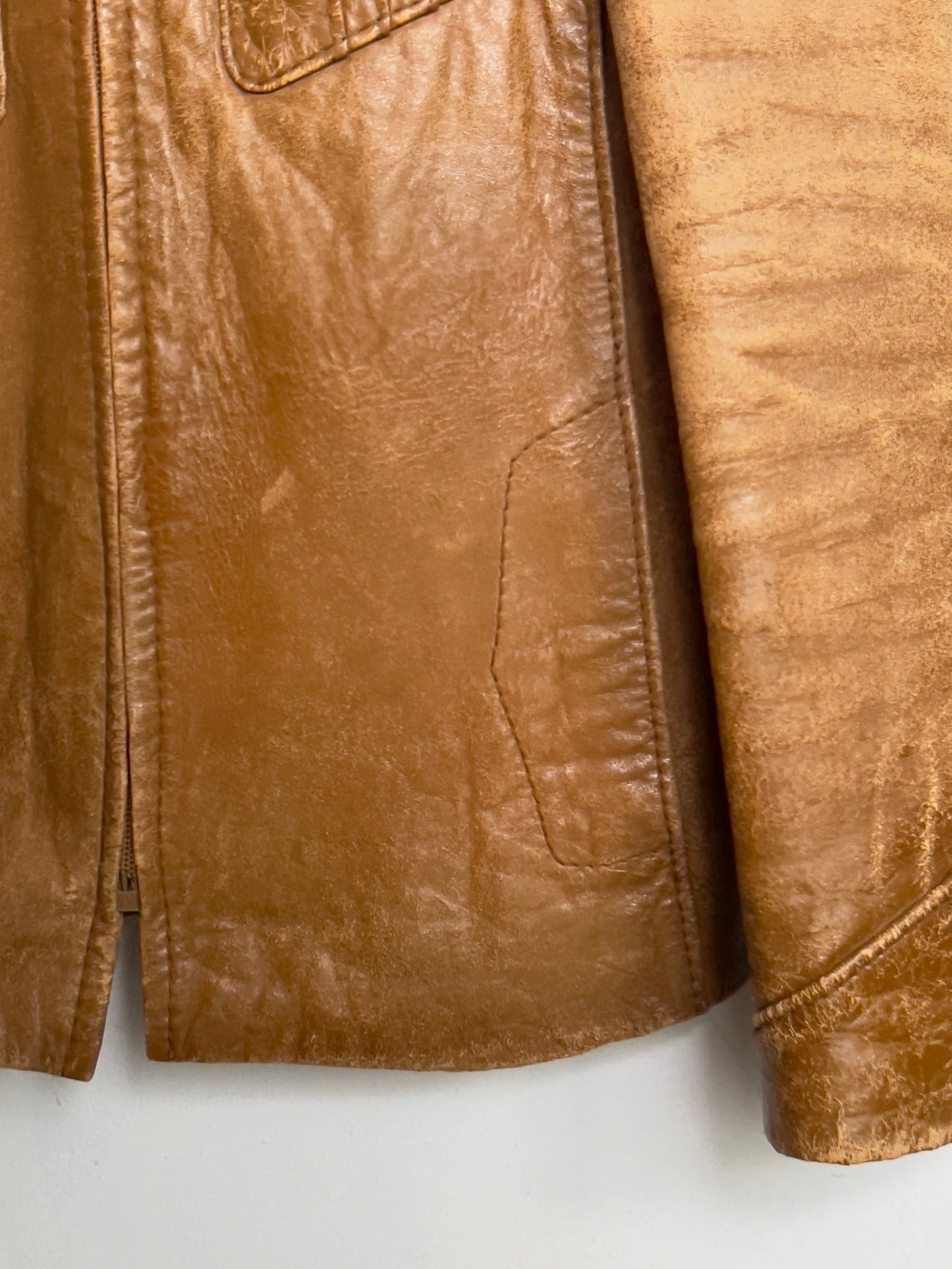 Vintage Camel - Toned Leather Jacket