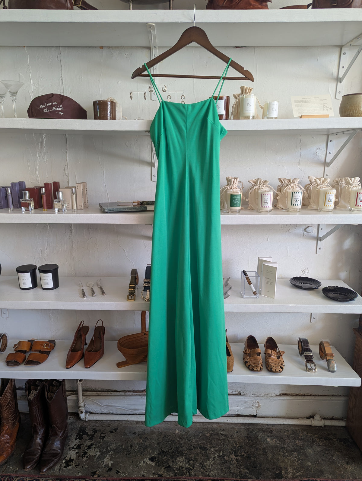 Vintage Sleeveless Jade Maxi Dress