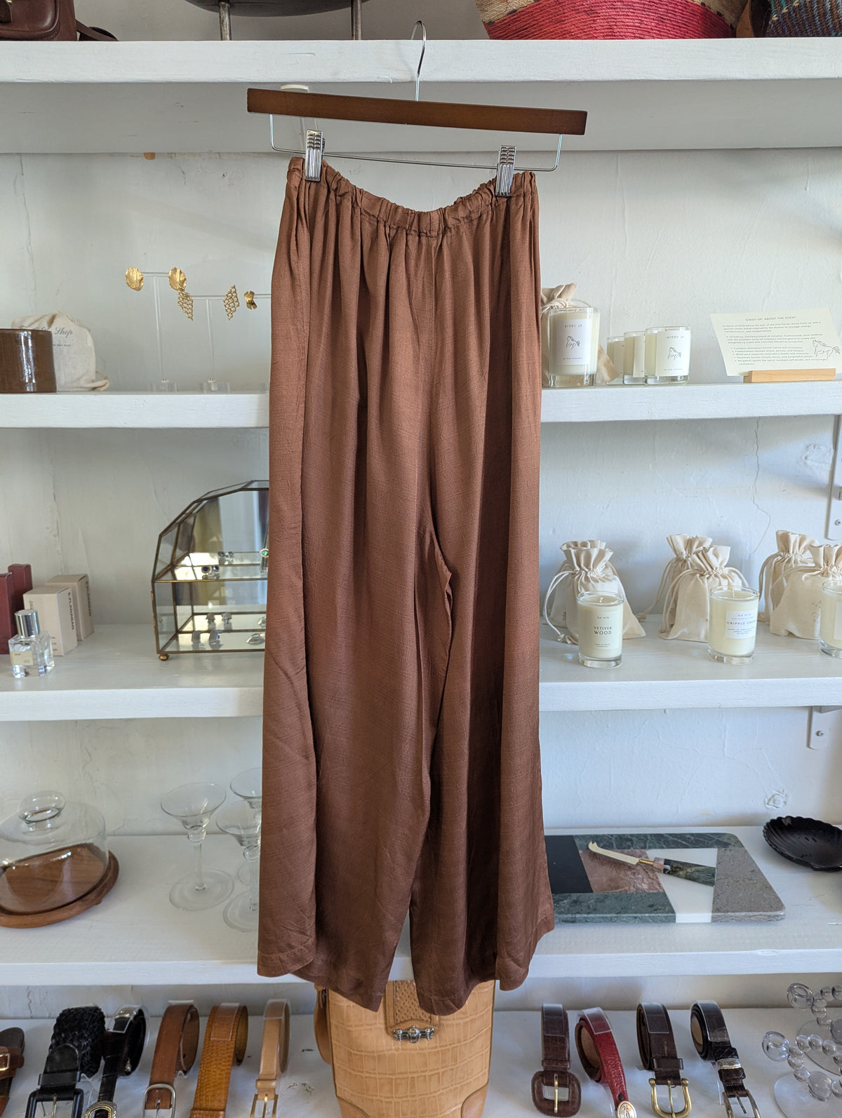 Vintage Bronze Wide Leg Palazzo Pants