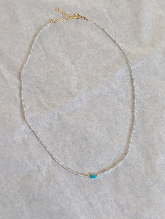 Labradorite and Turquoise Necklace by giantlion