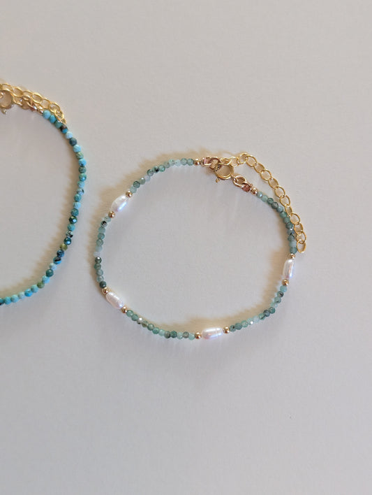 Emerald and Pearl Bracelet by giantlion