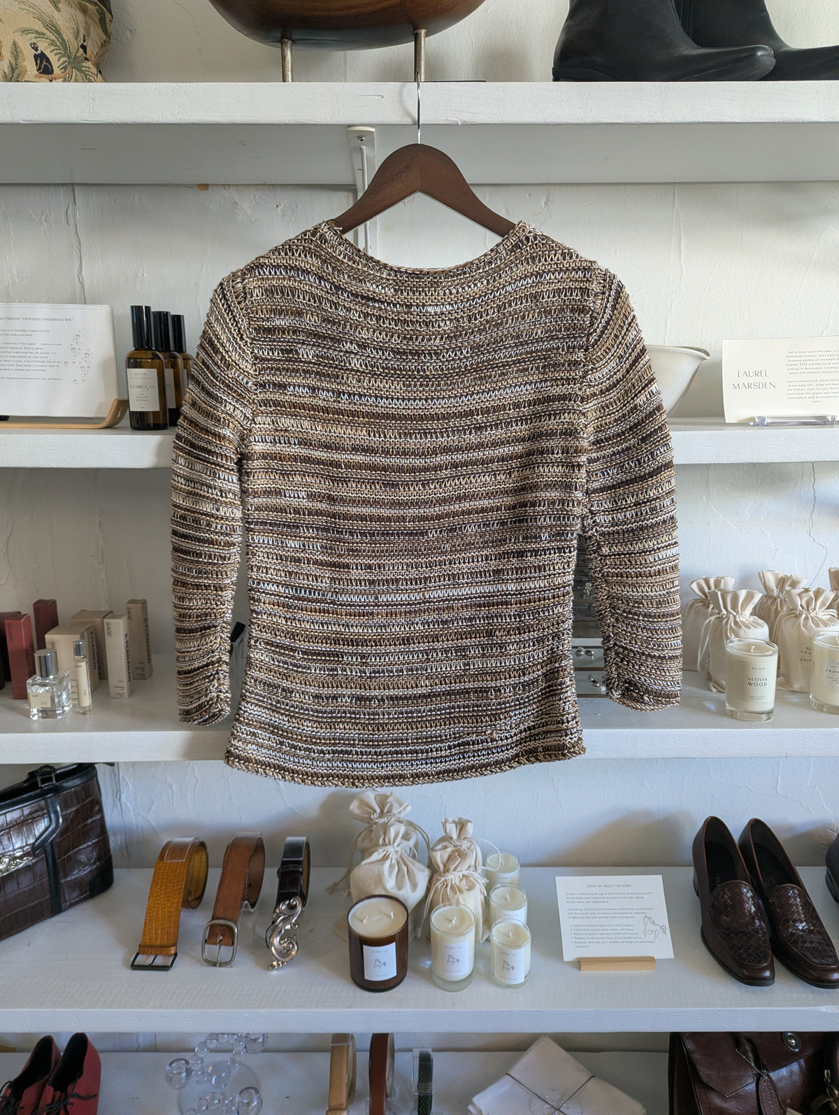 Vintage Relaxed Sandstone Knit Sweater Top