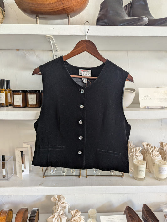 Vintage Obsidian Velvet Vest