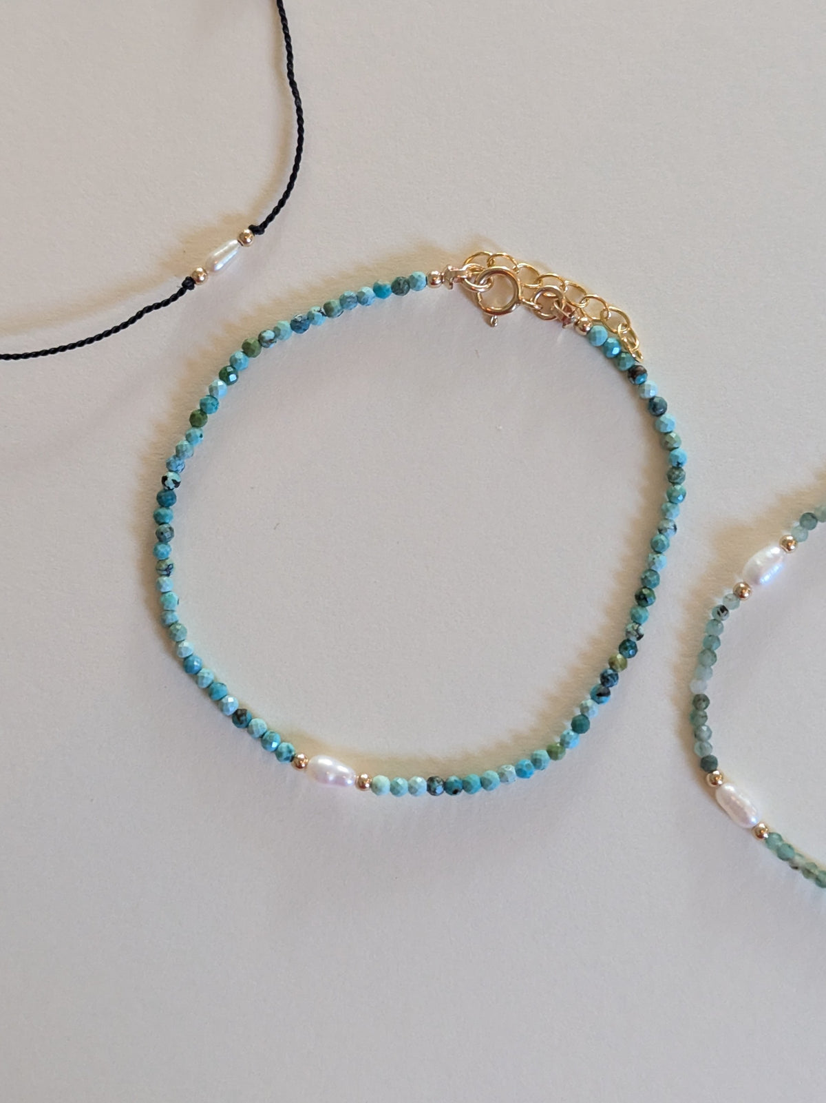 Turquoise and Pearl Bracelet by giantlion