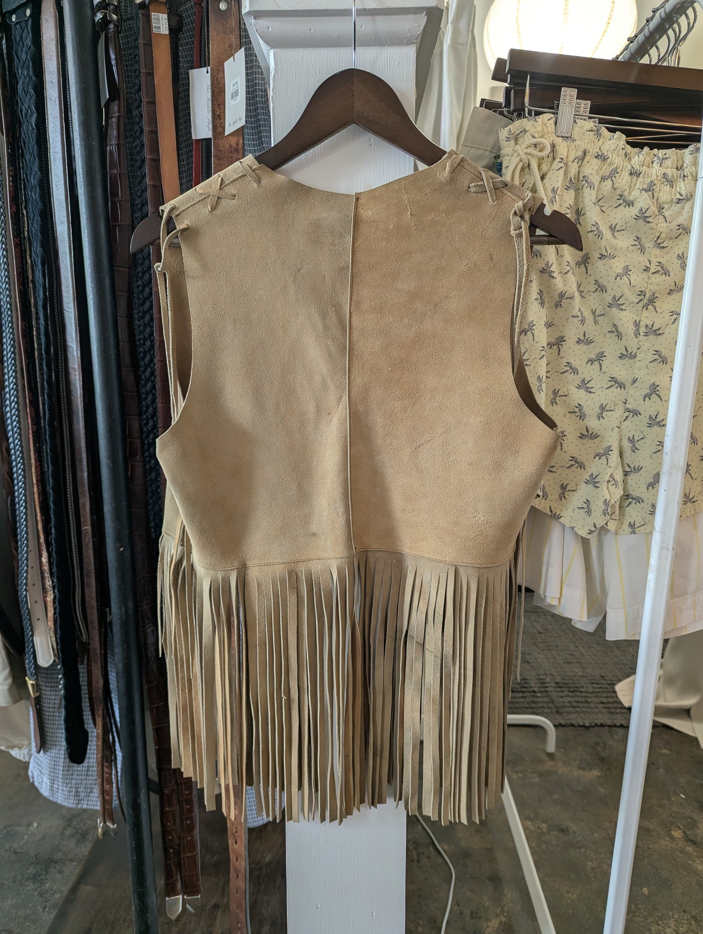 Vintage Suede Fringed Vest