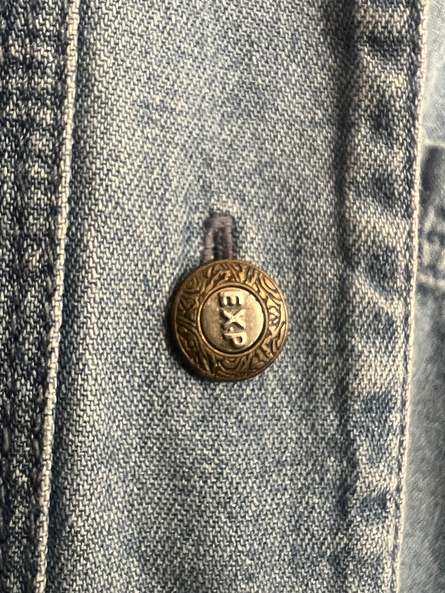 Vintage Cotton Denim Front -Closure Top