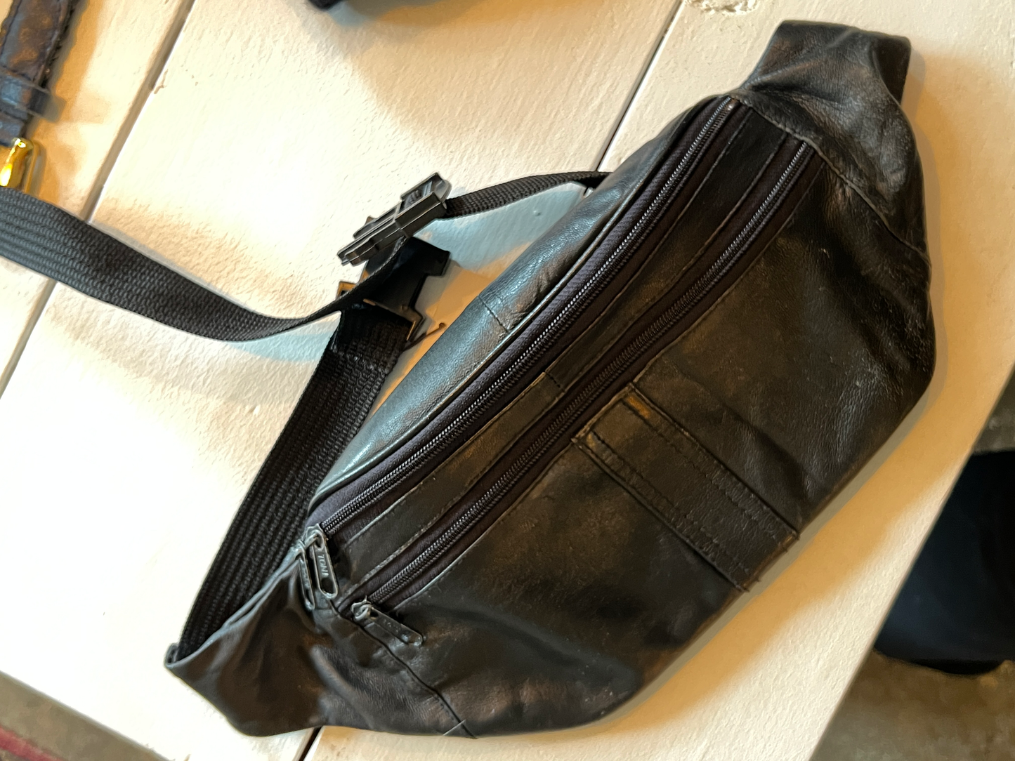 Vintage Midnight Leather Fanny Pack