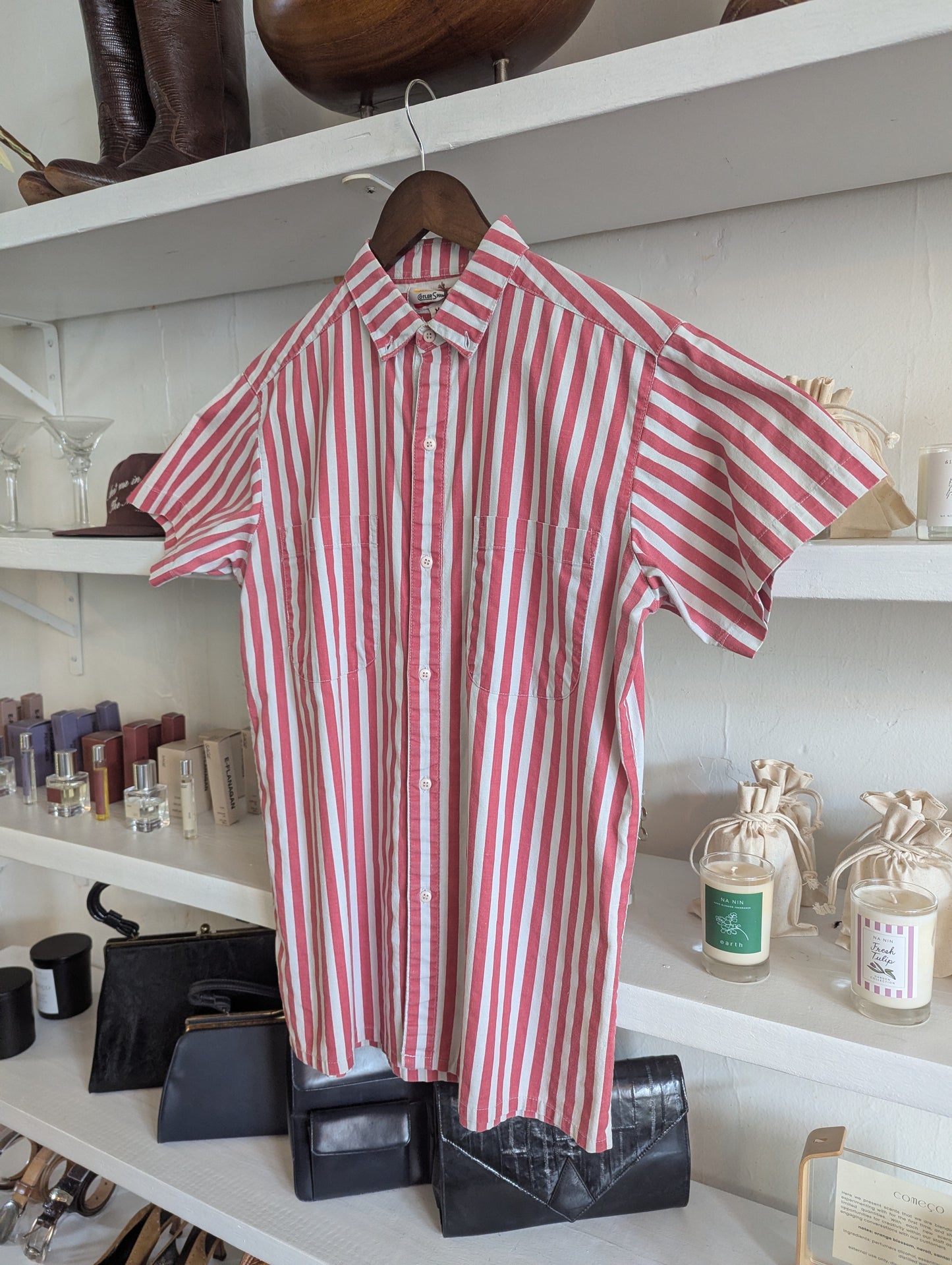 Vintage Watermelon Striped Button Down