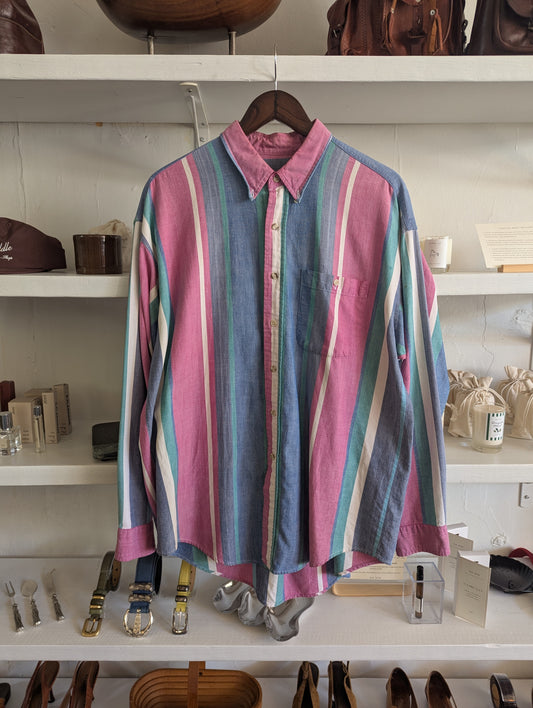 Vintage Faded Stripe Button Down Shirt