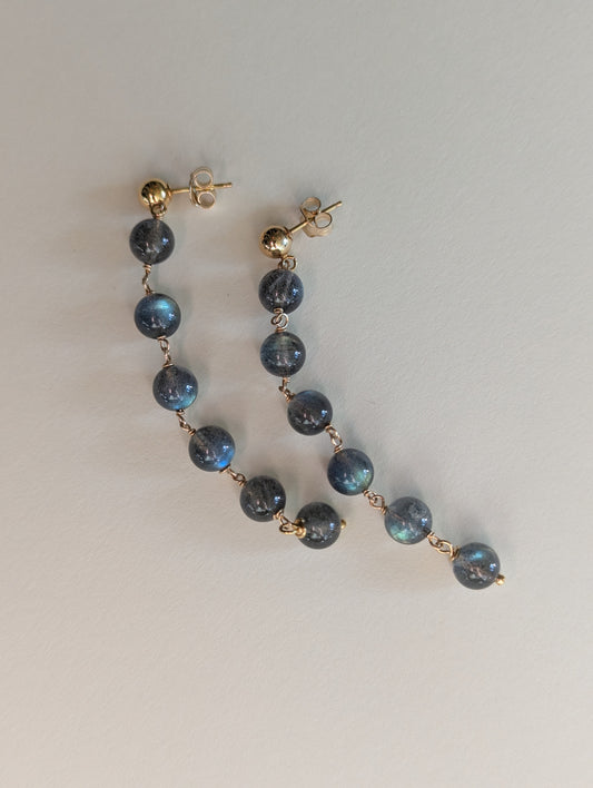 Labradorite Ball Earrings by giantlion