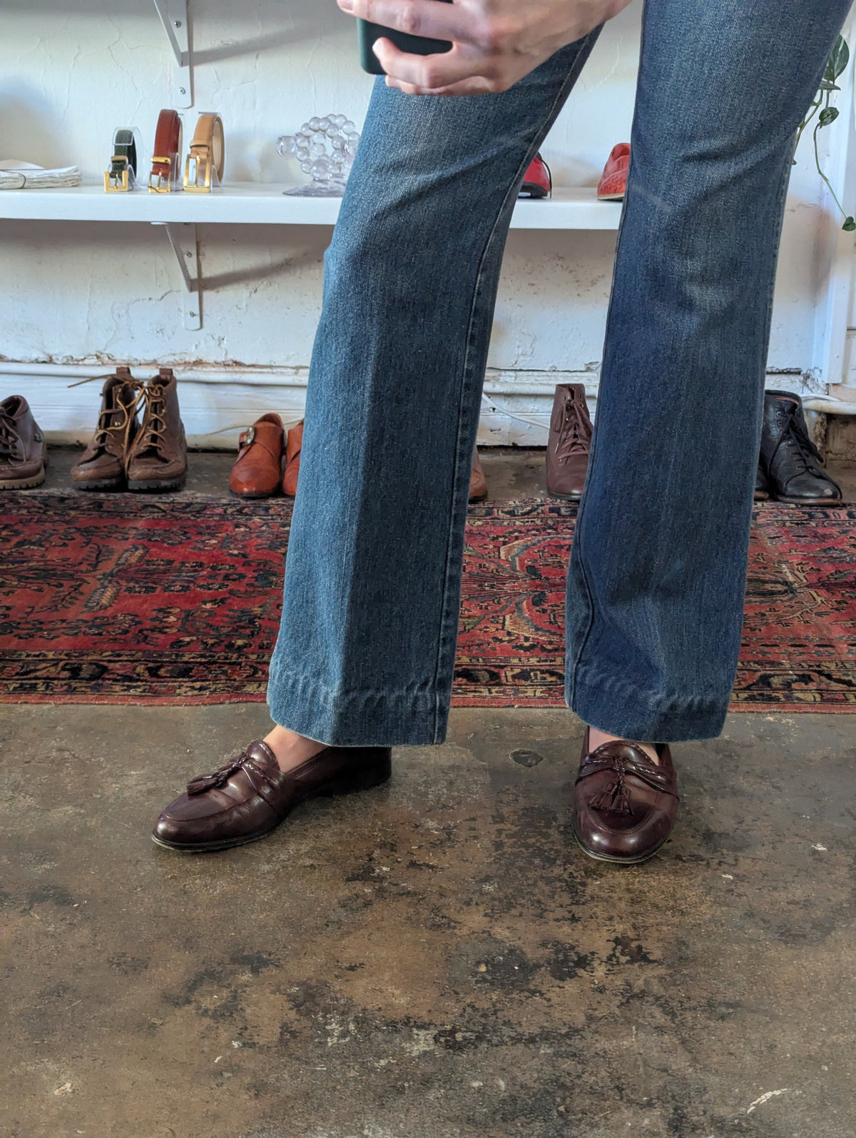 Vintage Burgundy Brown Tasseled Loafers