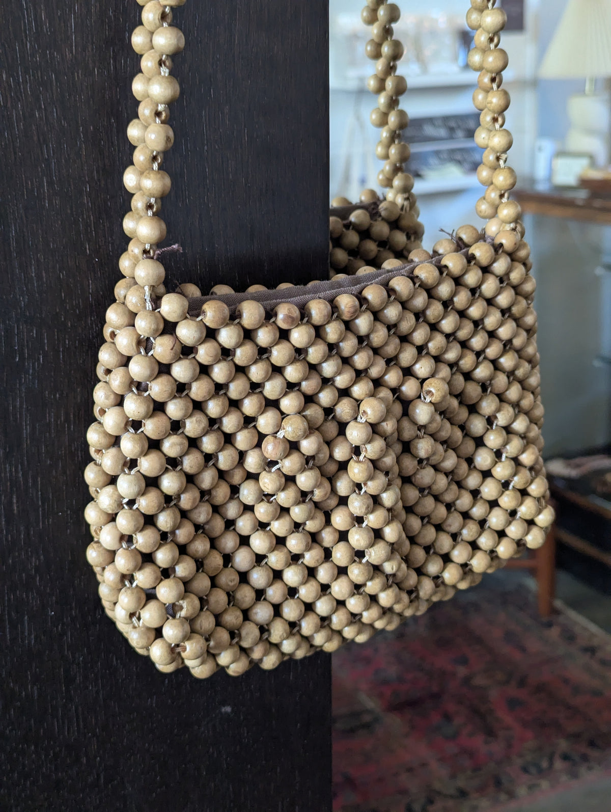 Vintage Wooden Bead Bag