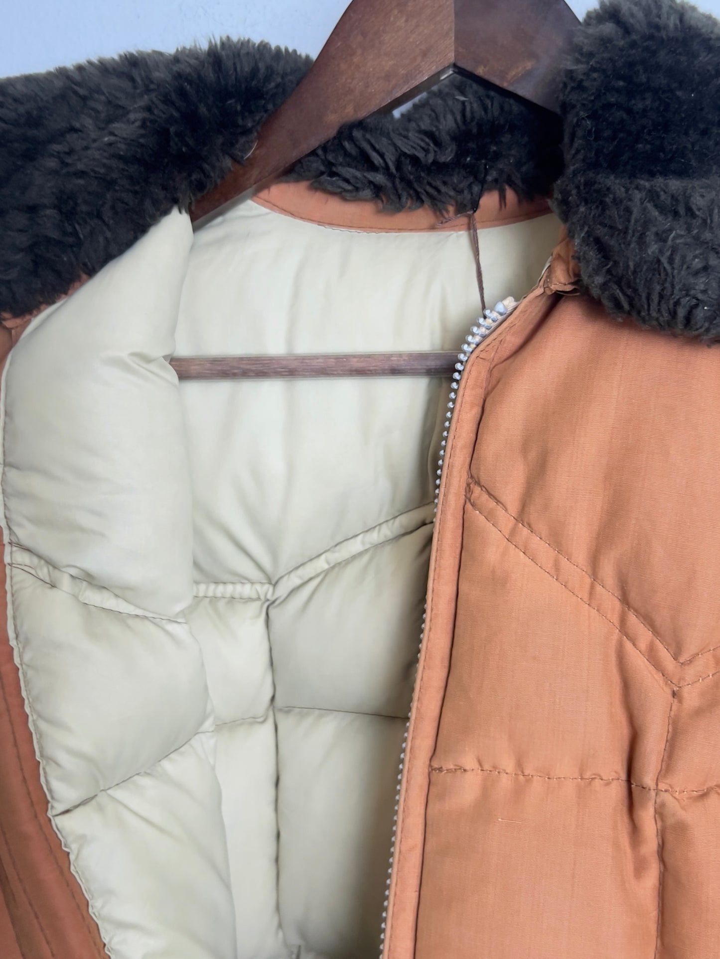 Vintage Neutral Bronze Mid-Length Goose down Top Coat