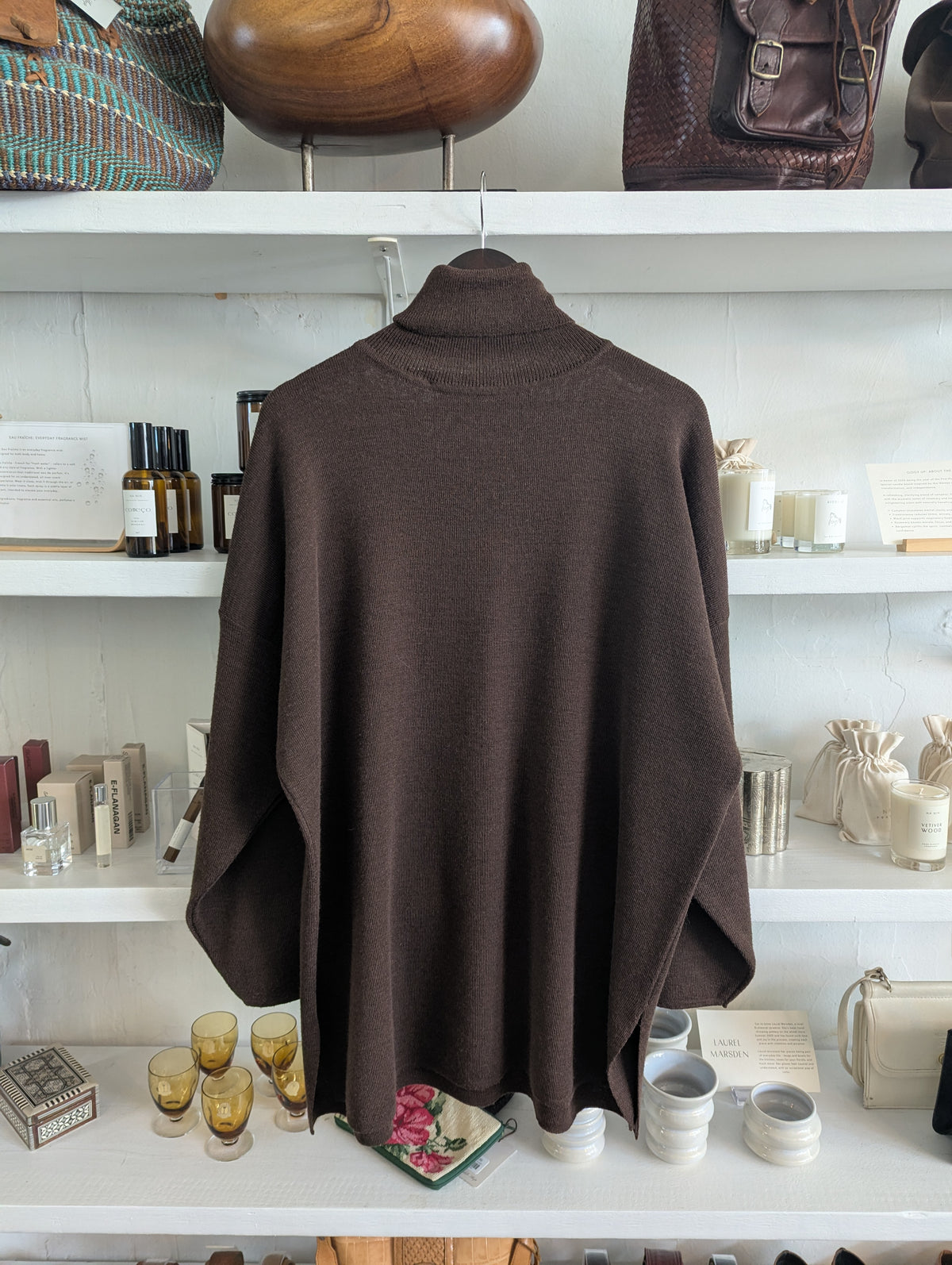 Vintage Cocoa Wool Turtleneck Tunic