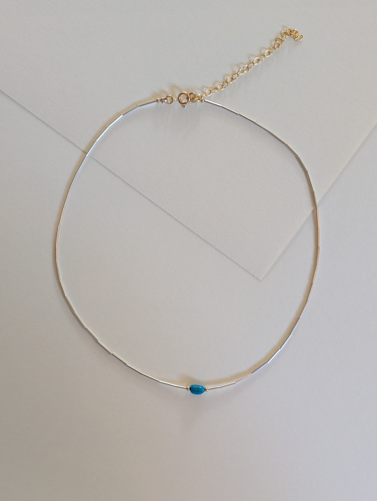 Silver and Turquoise Choker Necklace by giantlion