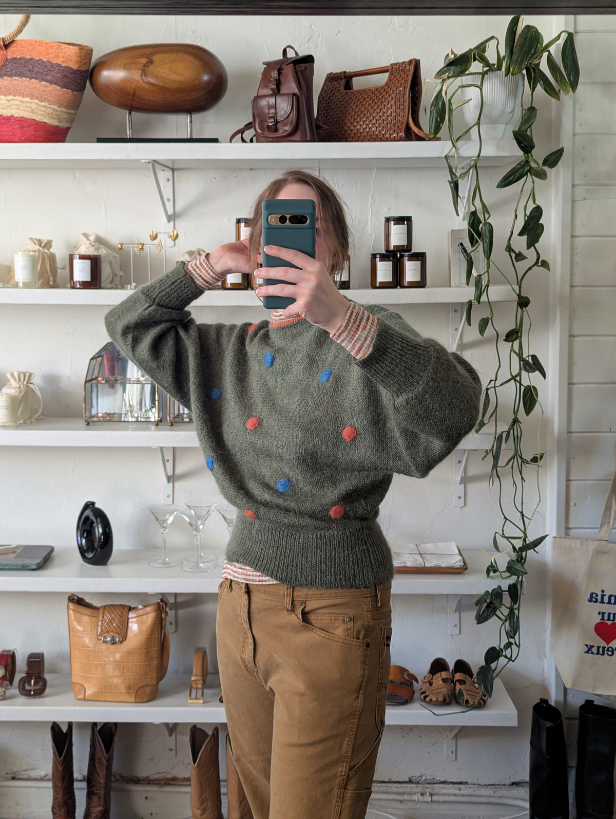 Vintage Italian-Made Polka Dot Sweater