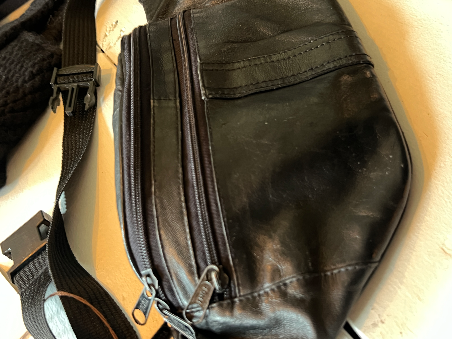 Vintage Midnight Leather Fanny Pack