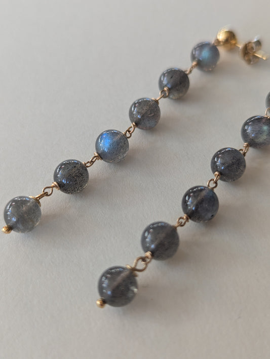 Labradorite Ball Earrings by giantlion