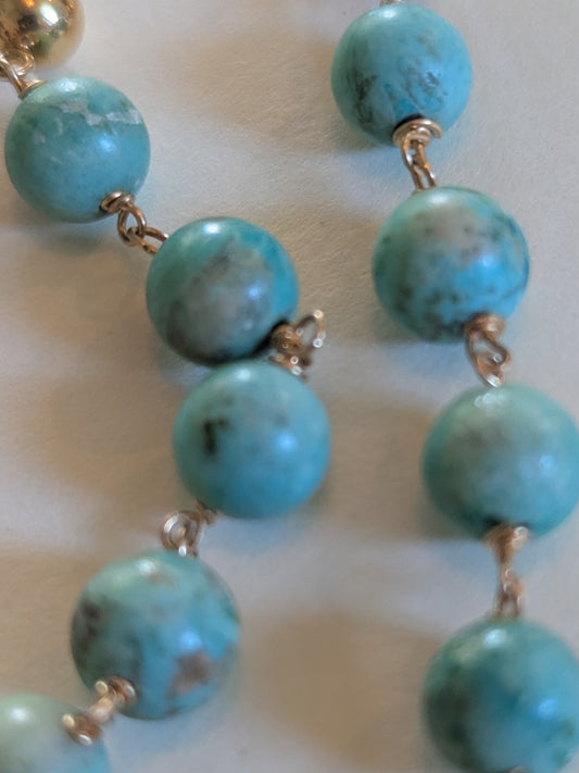 Turquoise Ball Earrings by giantlion