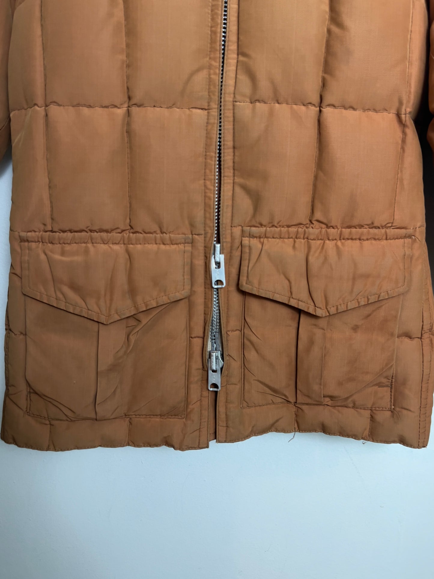 Vintage Neutral Bronze Mid-Length Goose down Top Coat