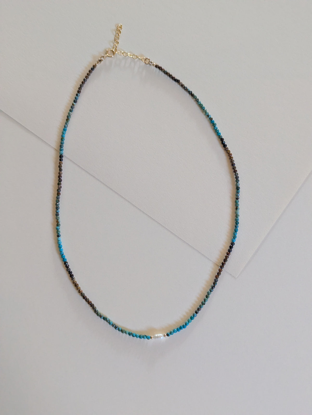 Turquoise and Pearl Necklace  by giantlion